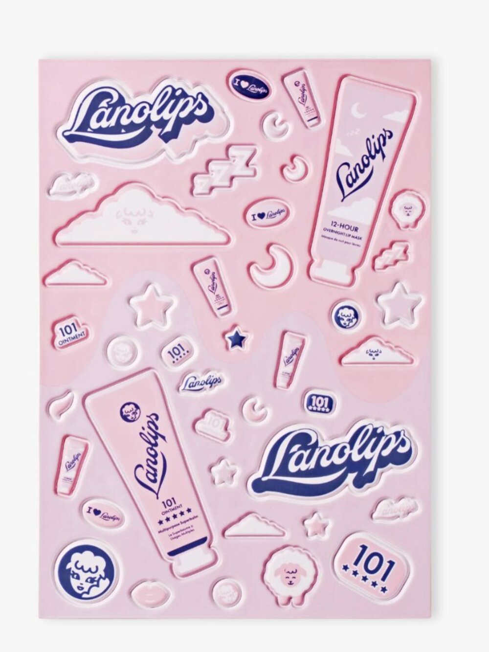 Lanolips - 101 Ointment & 12 Hour Overnight Lip Mask Puffy Sticker Sheet